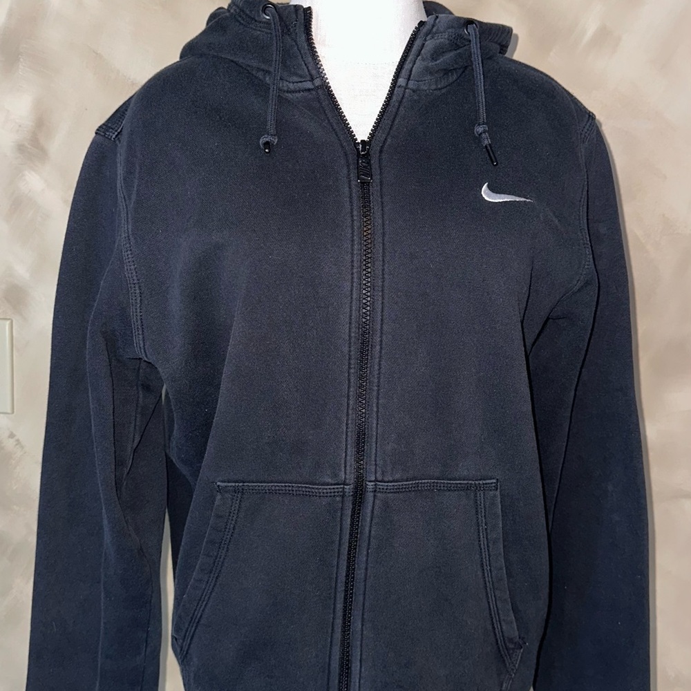 Nike Black Full-Zip Hoodie with White Swoosh